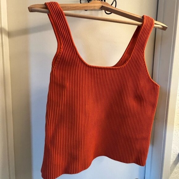Orange Ribbed Tank Top - Picture 6 of 6